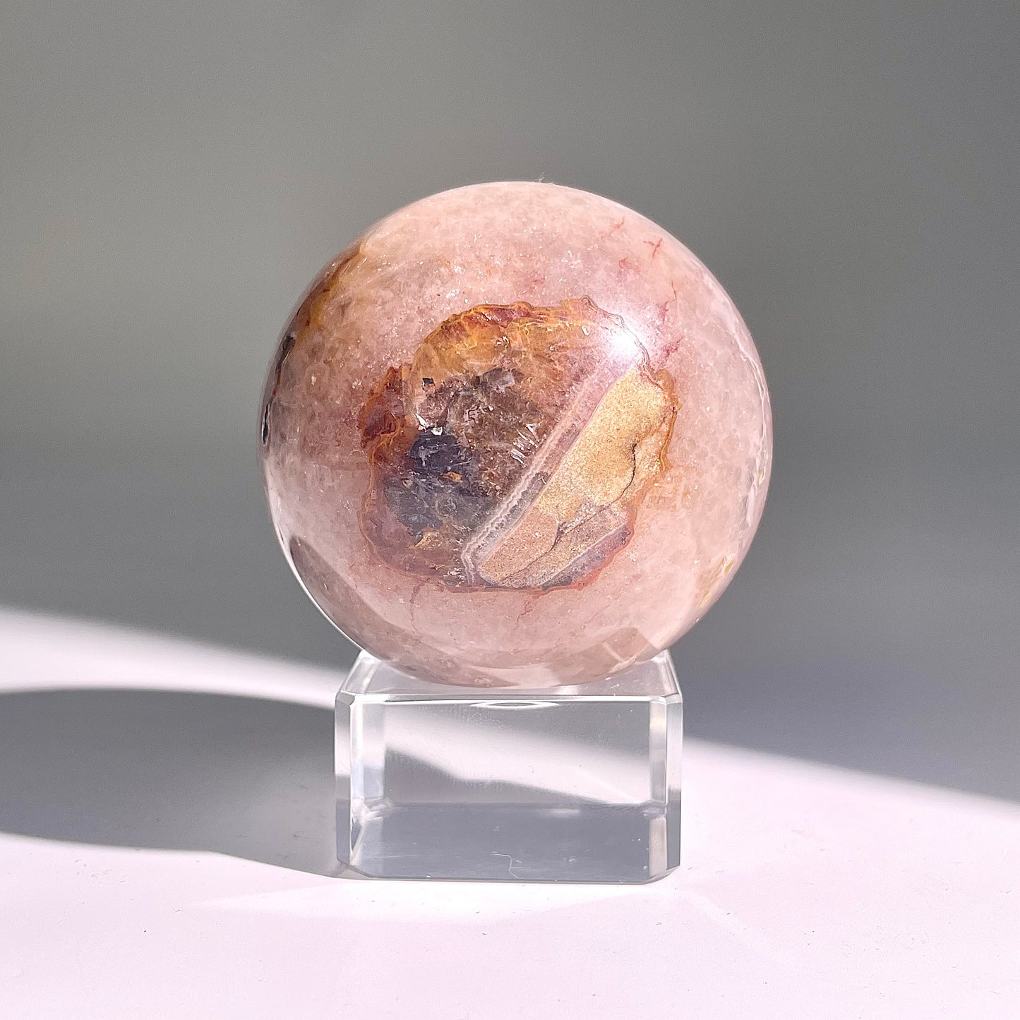 B475◇１点物◇アメジストのアゲート ボール◇61×61×61mm◇天然石・鉱物・パワーストーン