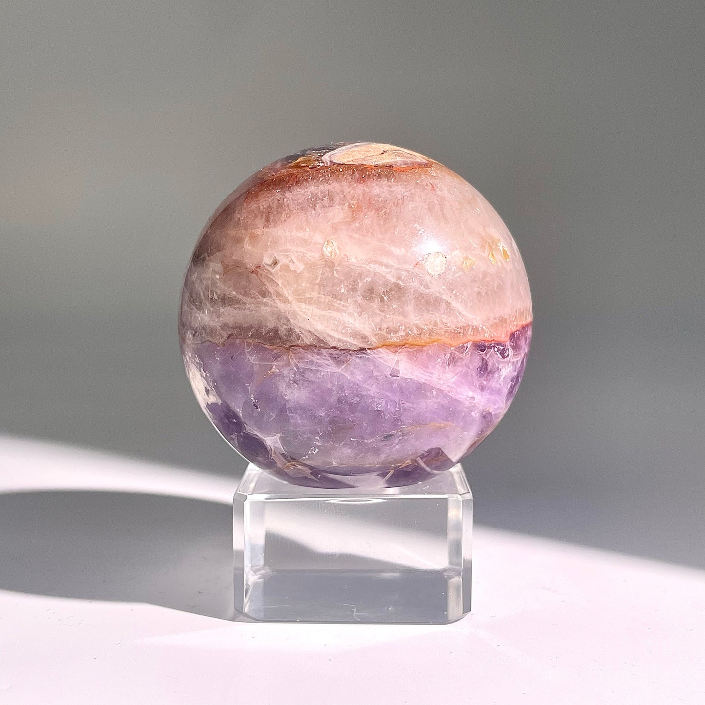 B475◇１点物◇アメジストのアゲート ボール◇61×61×61mm◇天然石・鉱物・パワーストーン