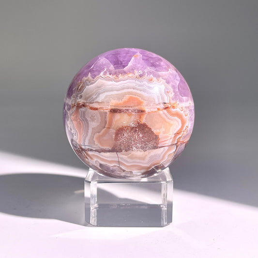 B476◇１点物◇アメジストのアゲート ボール◇54×54×54mm◇天然石・鉱物・パワーストーン
