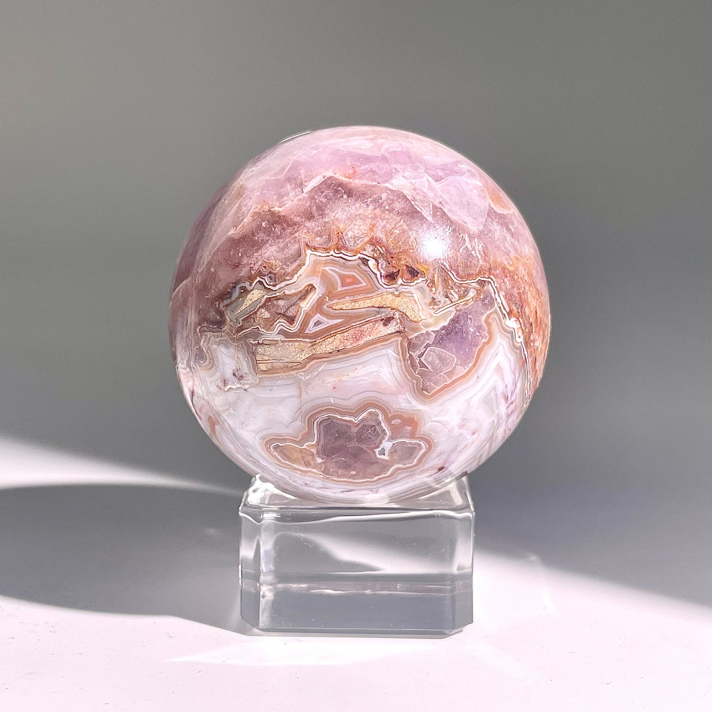 B478◇１点物◇アメジストのアゲート ボール◇50×50×50mm◇天然石・鉱物・パワーストーン