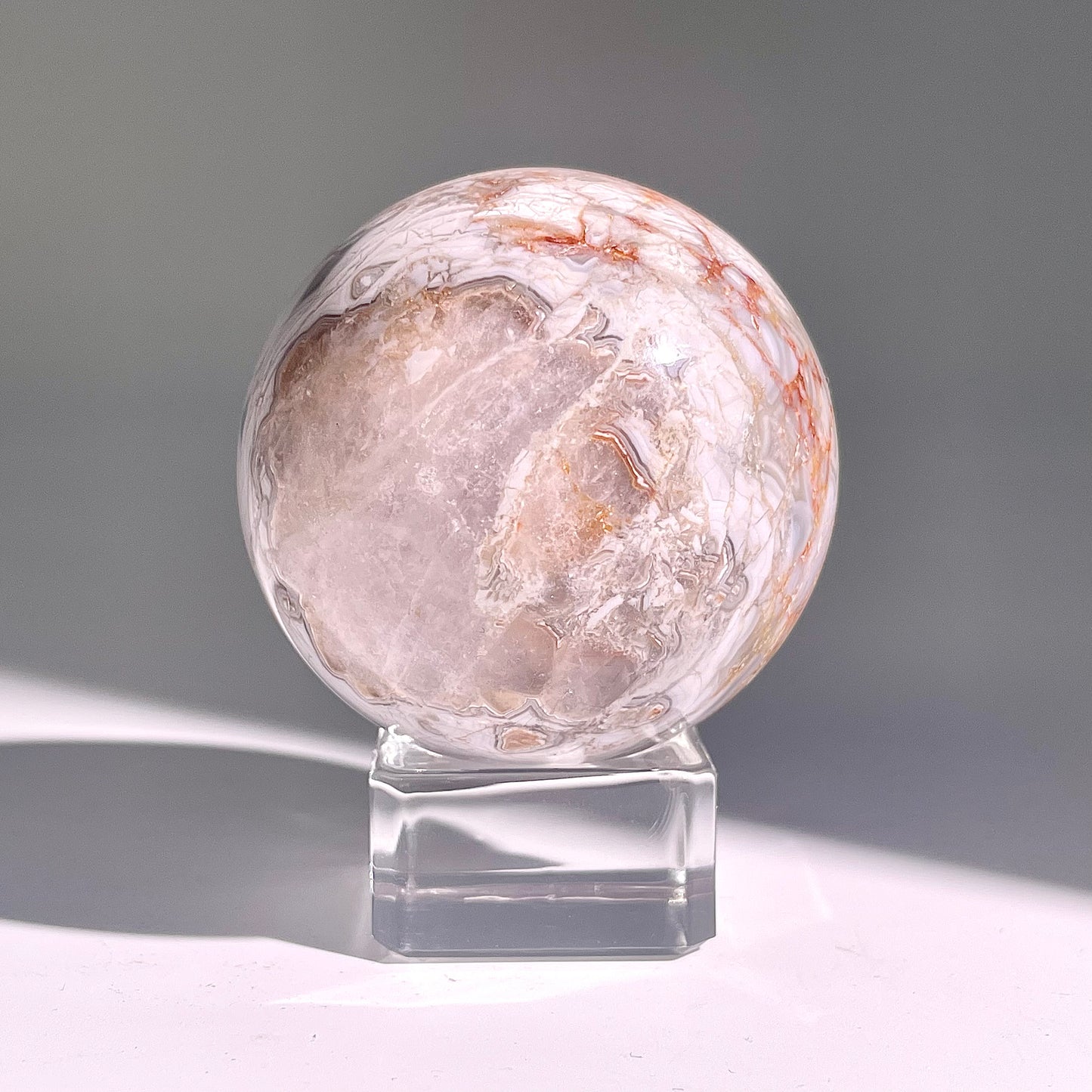 B480◇１点物◇アメジストのアゲート ボール◇53×53×53mm◇天然石・鉱物・パワーストーン