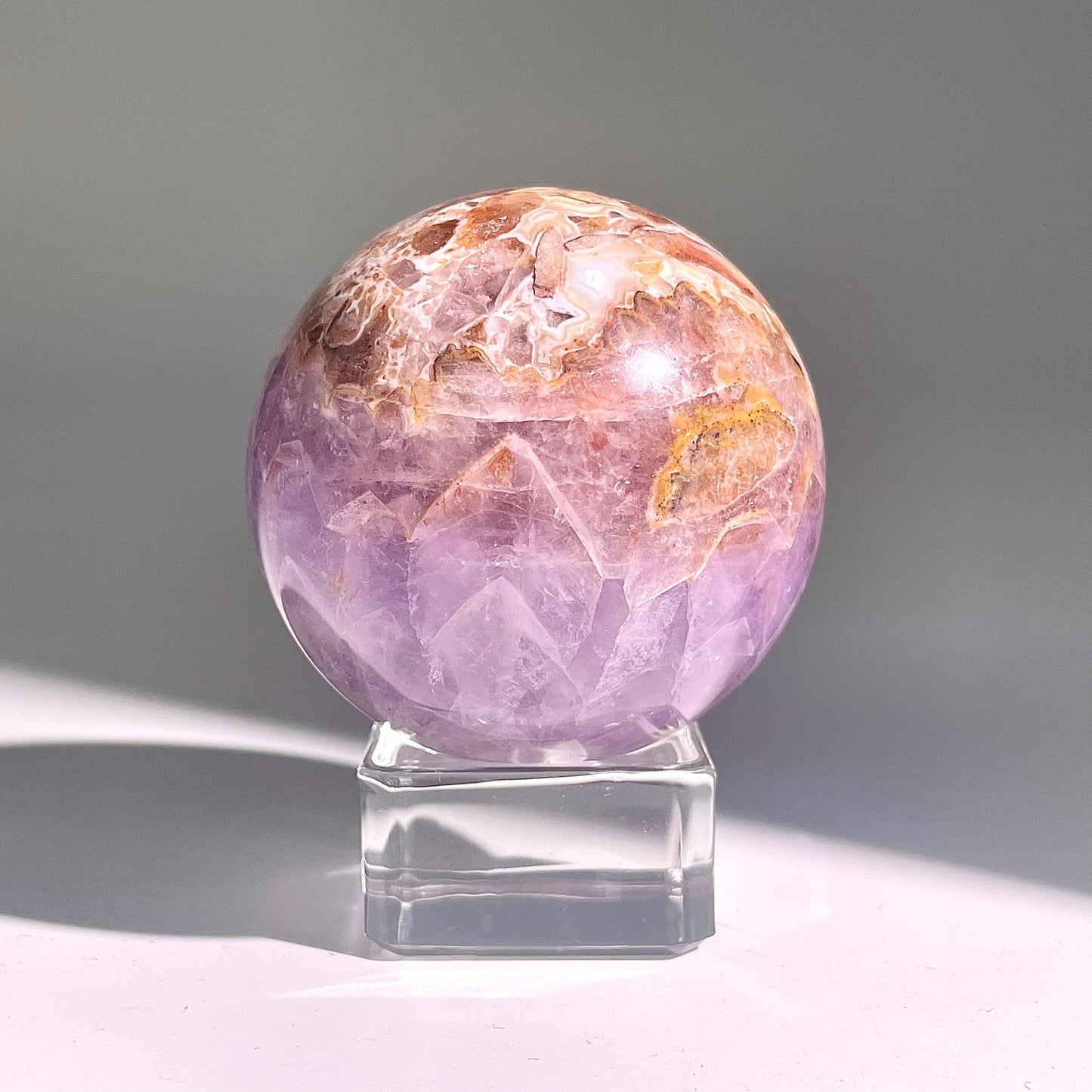 B481◇１点物◇アメジストのアゲート ボール◇51×51×51mm◇天然石・鉱物・パワーストーン