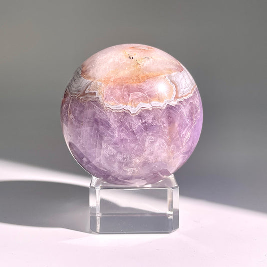 B482◇１点物◇アメジストのアゲート ボール◇56×56×56mm◇天然石・鉱物・パワーストーン