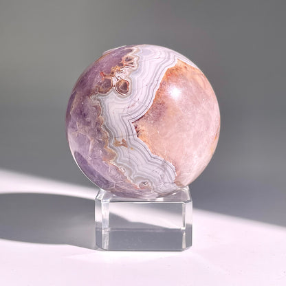 B482◇１点物◇アメジストのアゲート ボール◇56×56×56mm◇天然石・鉱物・パワーストーン