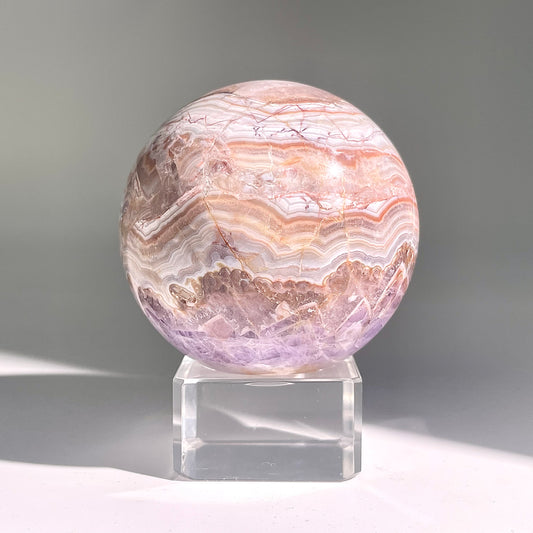 B483◇１点物◇アメジストのアゲート ボール◇65×65×65mm◇天然石・鉱物・パワーストーン