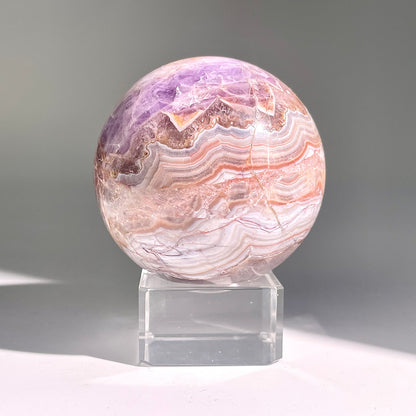 B483◇１点物◇アメジストのアゲート ボール◇65×65×65mm◇天然石・鉱物・パワーストーン